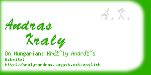 andras kraly business card
